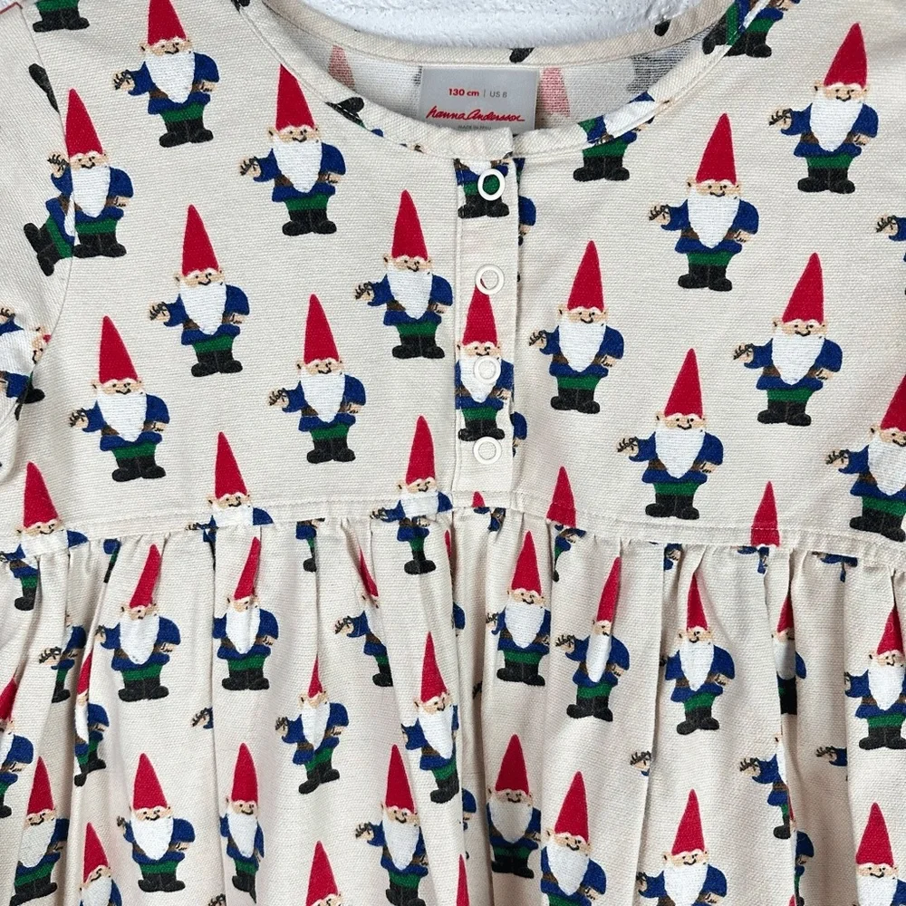 Hanna Andersson Gnome Ruffle Flannel Nightgown Sz 150‎ (12) Rare Find!
